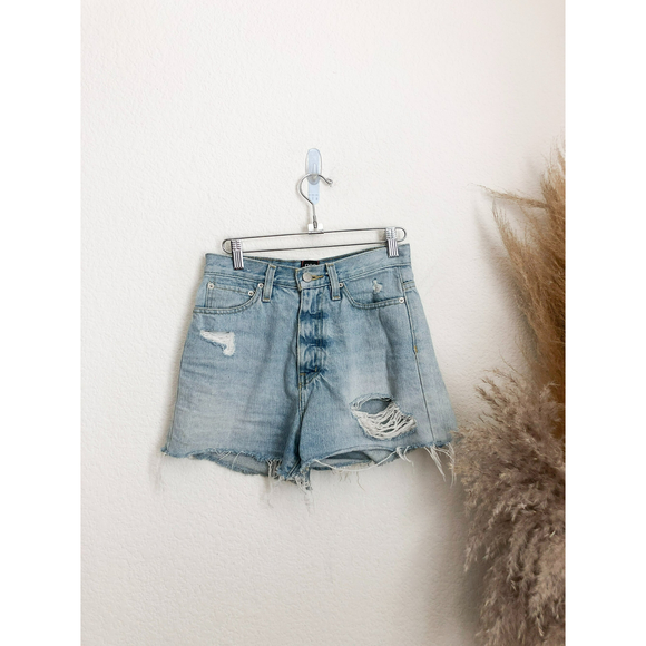 BDG high rise girlfriend distressed jean‎ shorts - Picture 1 of 7